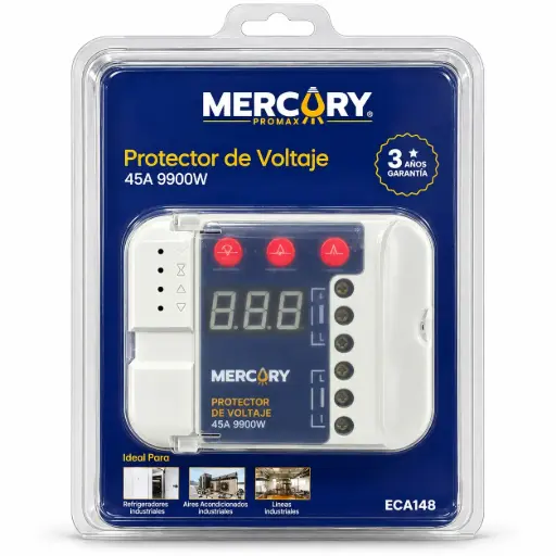[ECA148] Protector De Voltaje 45a 9900w 220v/Ac Mercury Blister