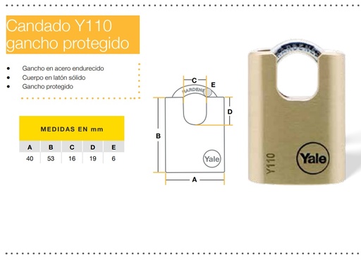 [0008404] Candado Protegido Y110 Yale