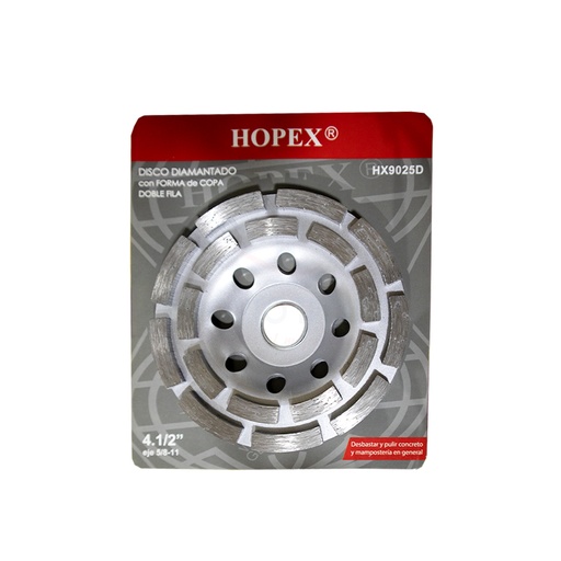 [HX9025D] Copa diamantada concreto 4.1/2 doble fila Hopex