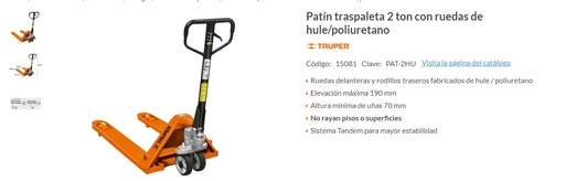 [15081] Estibador Manual 2Ton Truper